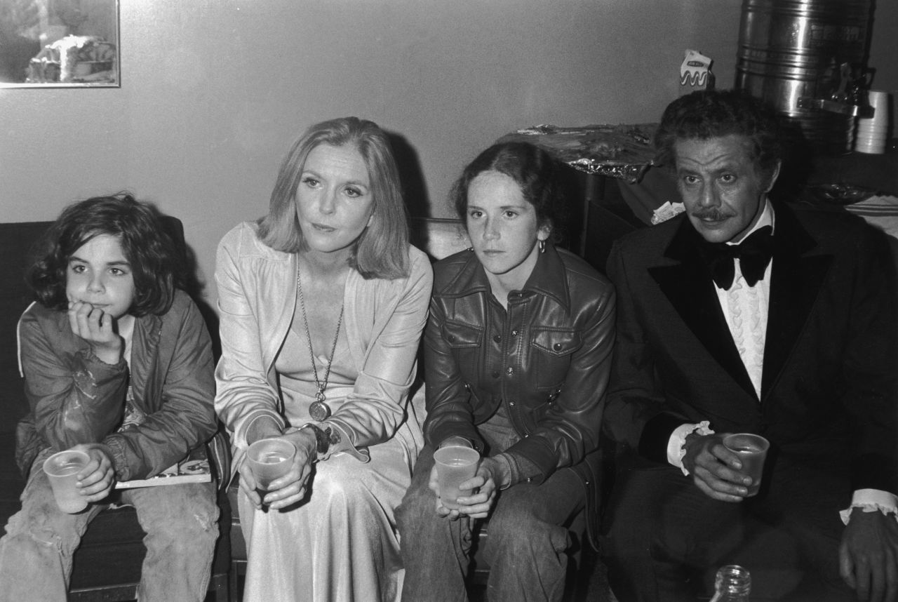 Stiller and Meara sit with their children, Ben and Amy, during a telethon in 1976. Ben and Amy went on to become actors as well.