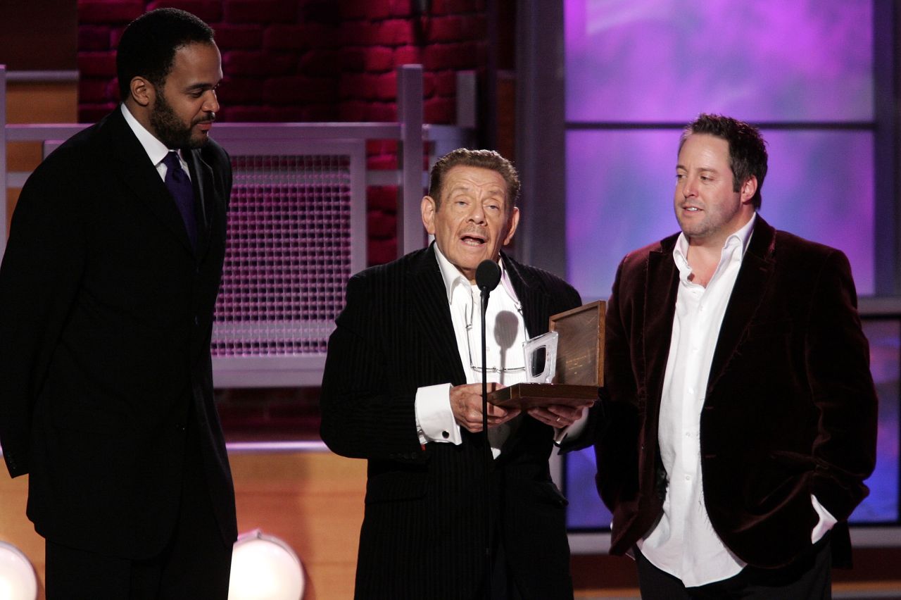 Stiller accepts a Family Television Award on behalf of the show "The King of Queens" in 2005. The show ran from 1998 to 2007.