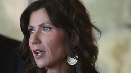 In this Wednesday, March 18, 2020, file photo, South Dakota Gov. Kristi Noem speaks in Rapid City, S.D. Noem on Thursday, April, 2, 2020, said she was activating the National Guard to set up temporary hospitals in Sioux Falls and Rapid City. 