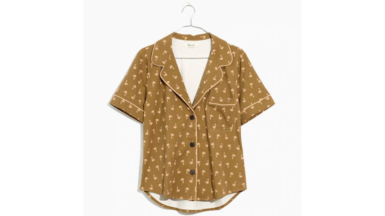 Knit Bedtime Pajama Top in Palm Print
