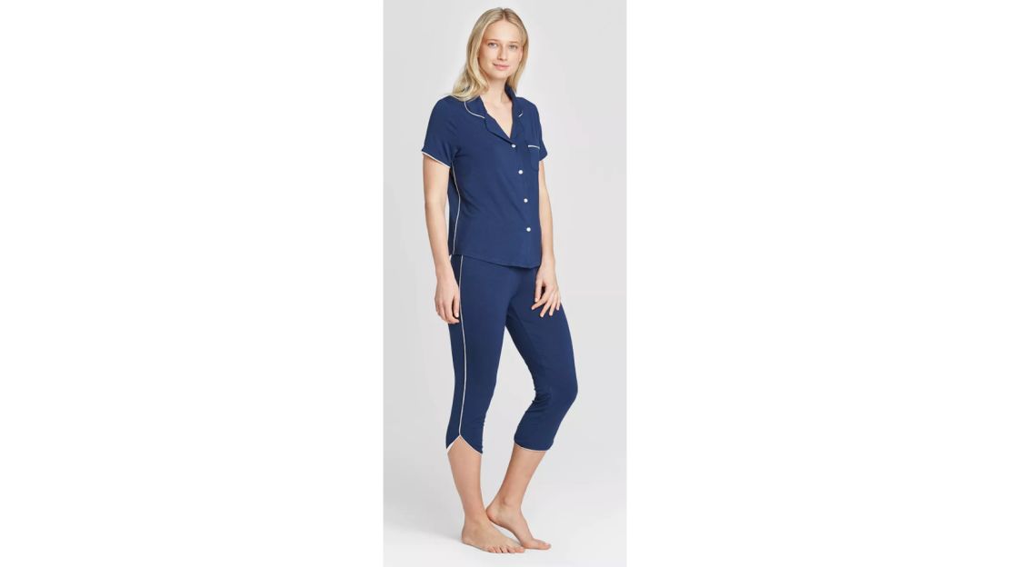 Women's Beautifully Soft Crop Pajama Set - Stars Above