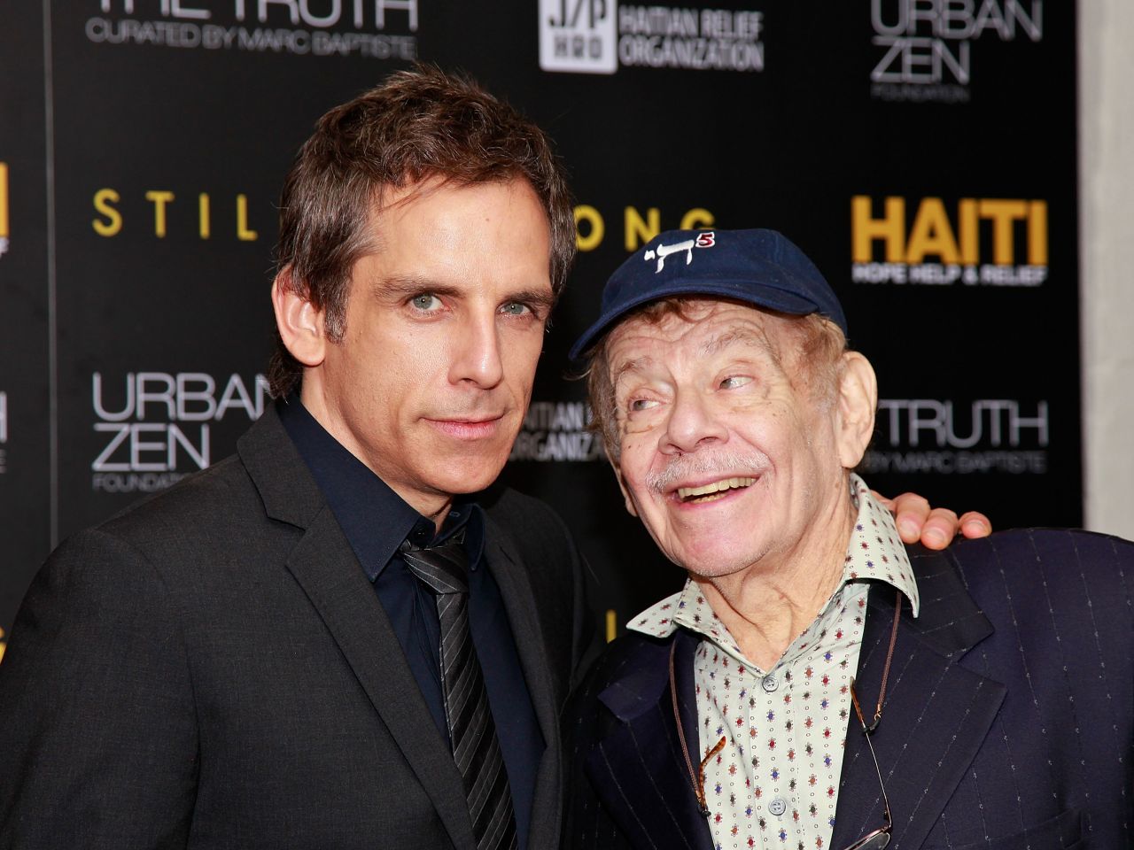 Stiller and his son, Ben, in 2011.