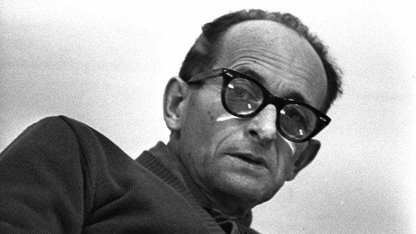 RAMLE, ISRAEL: (FILE PHOTO) Nazi war criminal Adolph Eichmann in his prison cell April 15, 1961 in Ramle, central Israel. The Israeli police donated Eichmann's original handprints, fingerprints and mugshot to Jerusalem's Yad Vashem Holocaust memorial ahead of Israel's annual Holocaust remembrance day May 4, 2005 which this year also marks the 60th anniversary of the Nazi's World War II defeat in 1945. (Photo by John Milli/GPO via Getty Images)