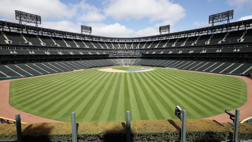 A general view of Guaranteed Rate Field, home of the Chicago White Sox, on May 08, 2020 in Chicago, Illinois. The 2020 Major League Baseball season is on hold due to the COVID-19 pandemic.