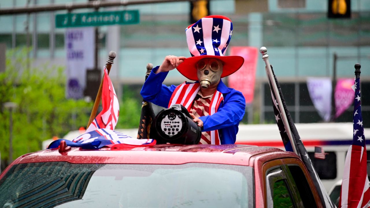 Protestors in vehicles demand reopening of Pennsylvania during a rally in Philadelphia on May 8.