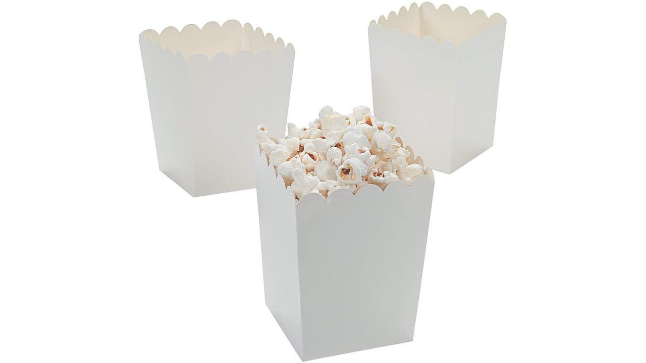 Fun Express Mini White Popcorn Boxes 