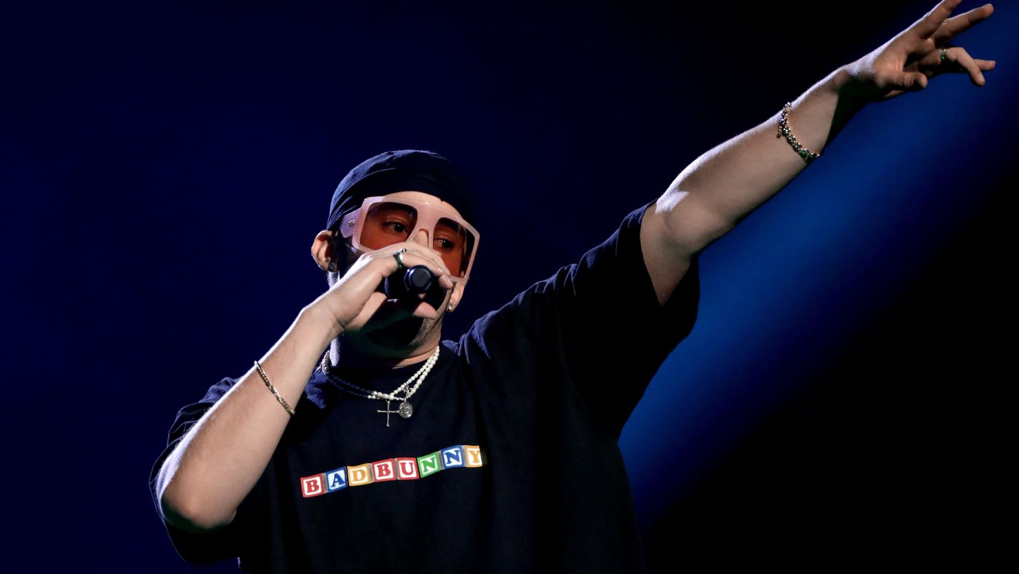 Bad Bunny performs onstage during the 2020 Spotify Awards at the Auditorio Nacional on March 05, 2020 in Mexico City, Mexico.