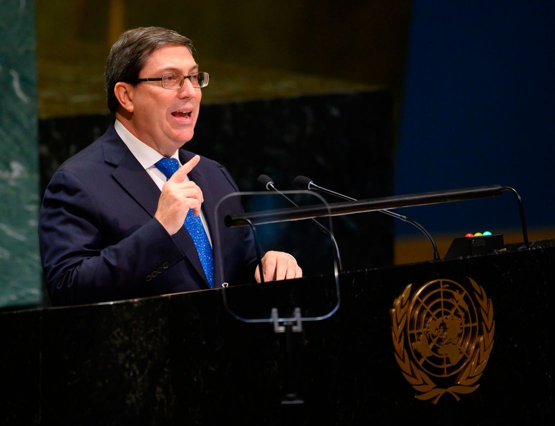 Cuban Foreign Minister Bruno Eduardo Rodriguez Parrilla at UN Headquarters in New York on September 28, 2019.