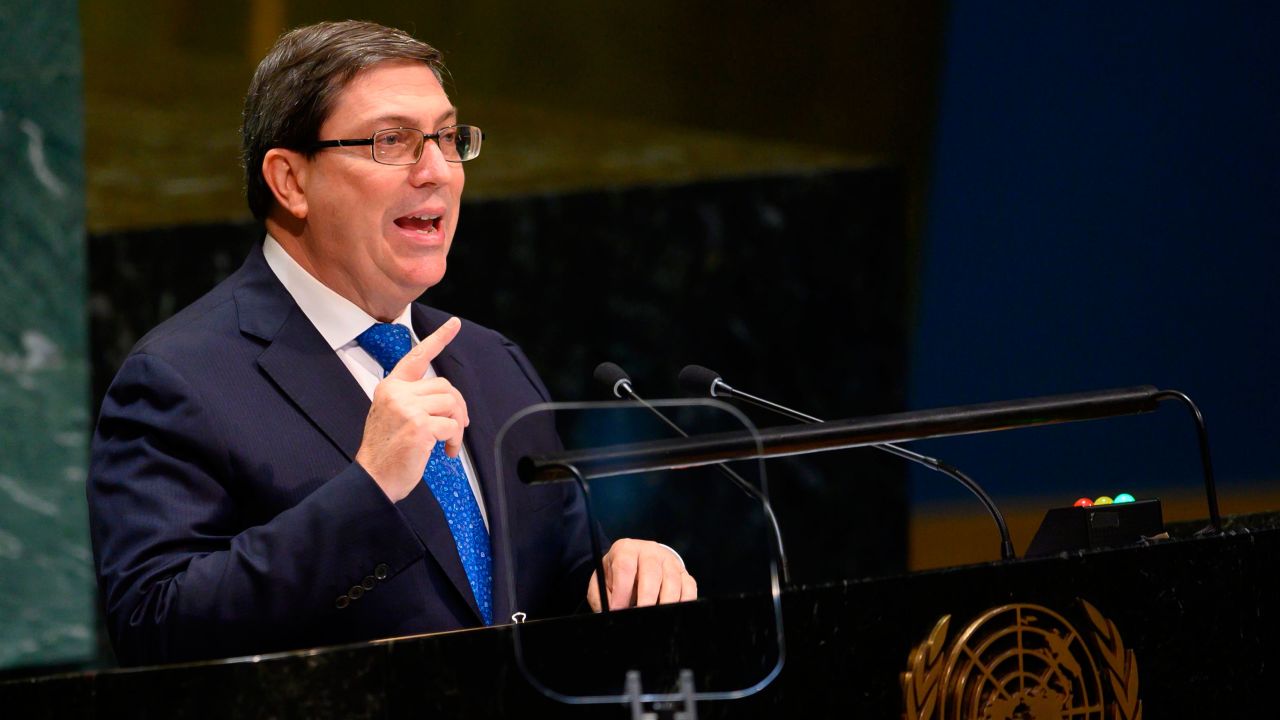 Cuban Foreign Minister Bruno Eduardo Rodriguez Parrilla at UN Headquarters in New York on September 28, 2019.