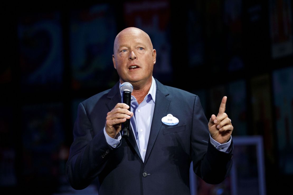 Disney CEO Bob Chapek speaks during a media preview of the D23 Expo 2019 last year in Anaheim, California. 