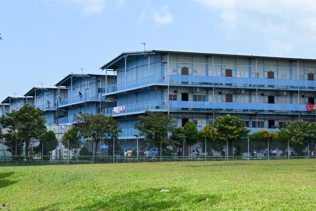The Tuas South dormitory, one of the Singaporean foreign worker dormitories under lockdown, on April 19.