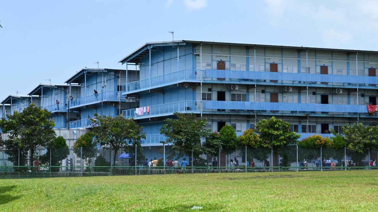 The Tuas South dormitory, one of the Singaporean foreign worker dormitories under lockdown, on April 19.
