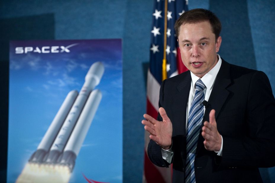 Musk unveils the Falcon Heavy rocket, billed as the world's most powerful rocket, in 2011. Musk told CNN he decided to build the rocket to put bigger satellites into orbit.