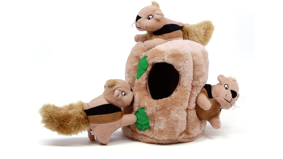 Outward Hound Hide-A-Squirrel Squeaky Puzzle Plush Dog Toy