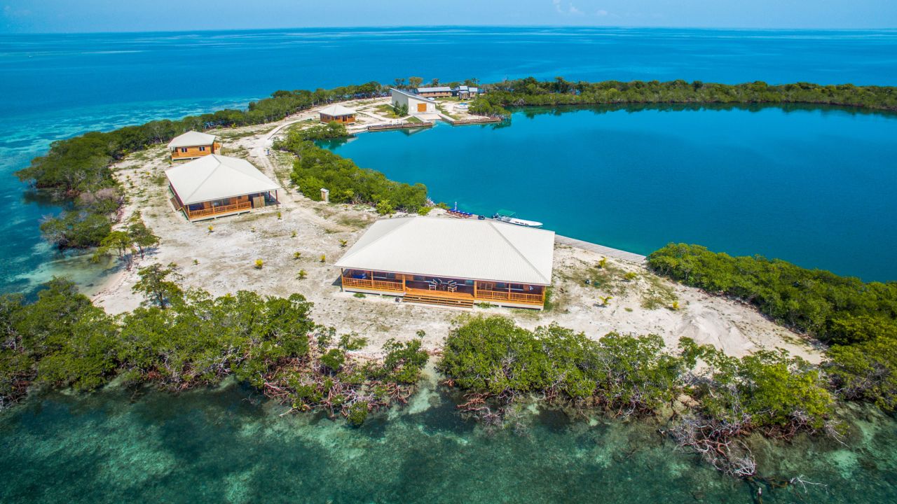 For sale in Belize for $5 million, North Saddle Caye has its own protected lagoon.