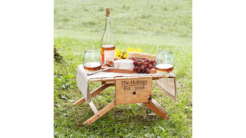 Personalized Picnic Table Wine Carrier