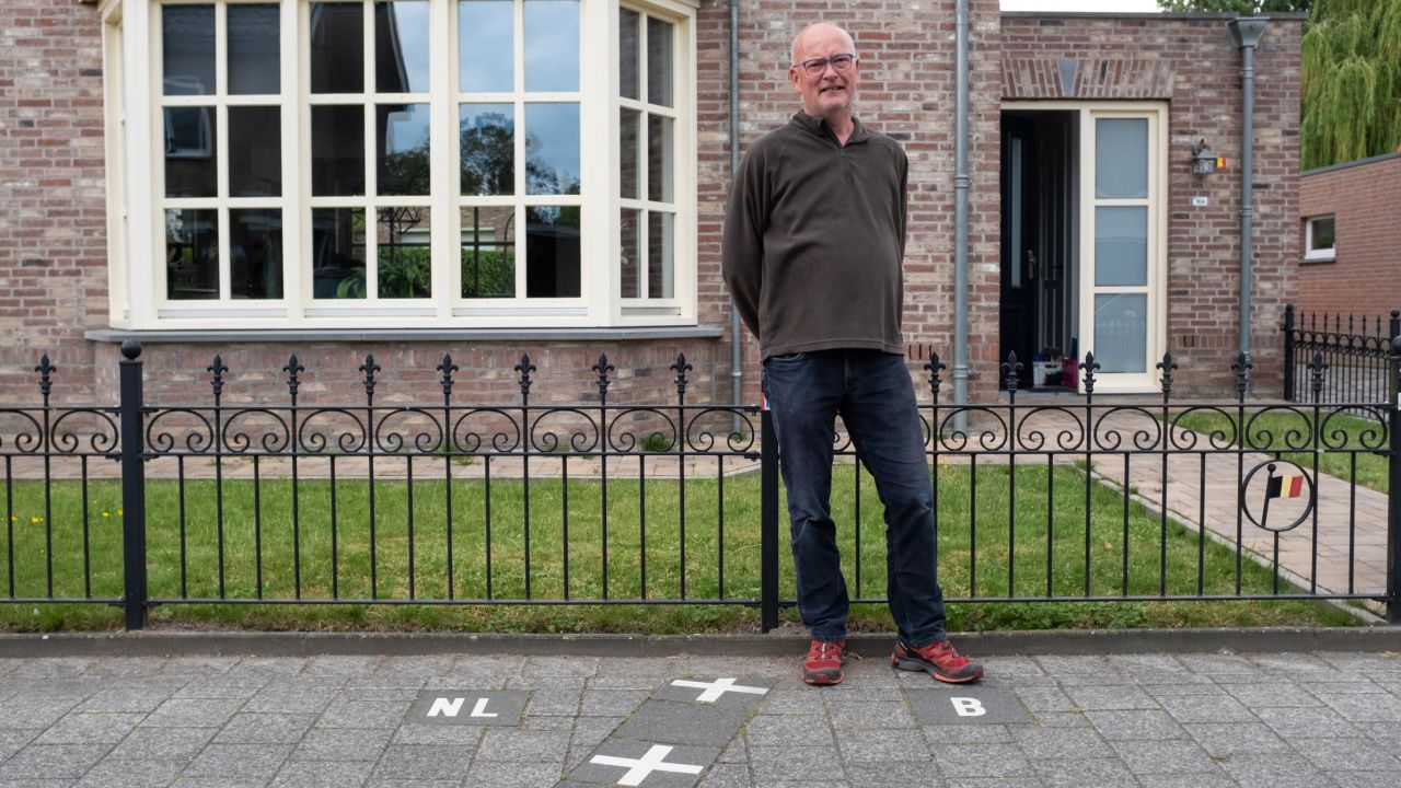 Though most of Julien Leemans' house is in the Netherlands, his front door is in Belgium.
