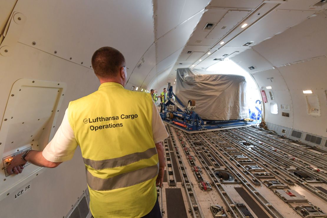 German carrier Lufthansa retrofits a plane to carry additional cargo.