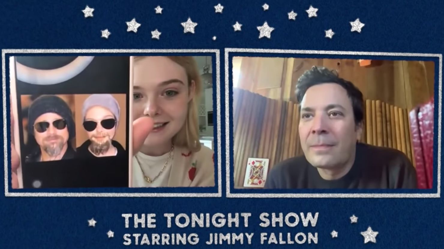 Elle Fanning shared her Brad Pitt look with Jimmy Fallon. 