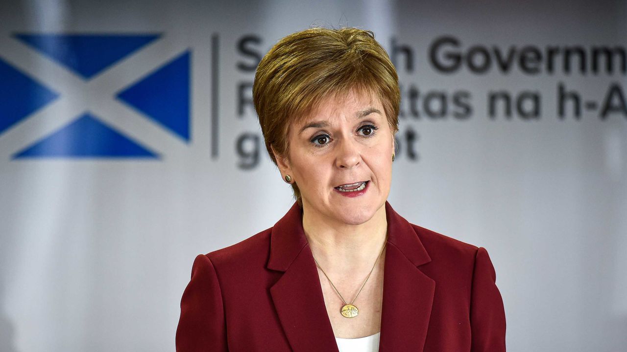 First Minister Nicola Sturgeon gives a coronavirus briefing n Edinburgh.