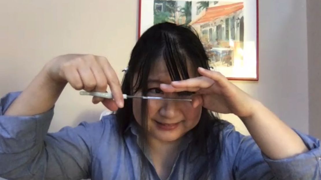 CNN reporter Samantha Tse talks with hair stylist Garren about cutting your own bangs.