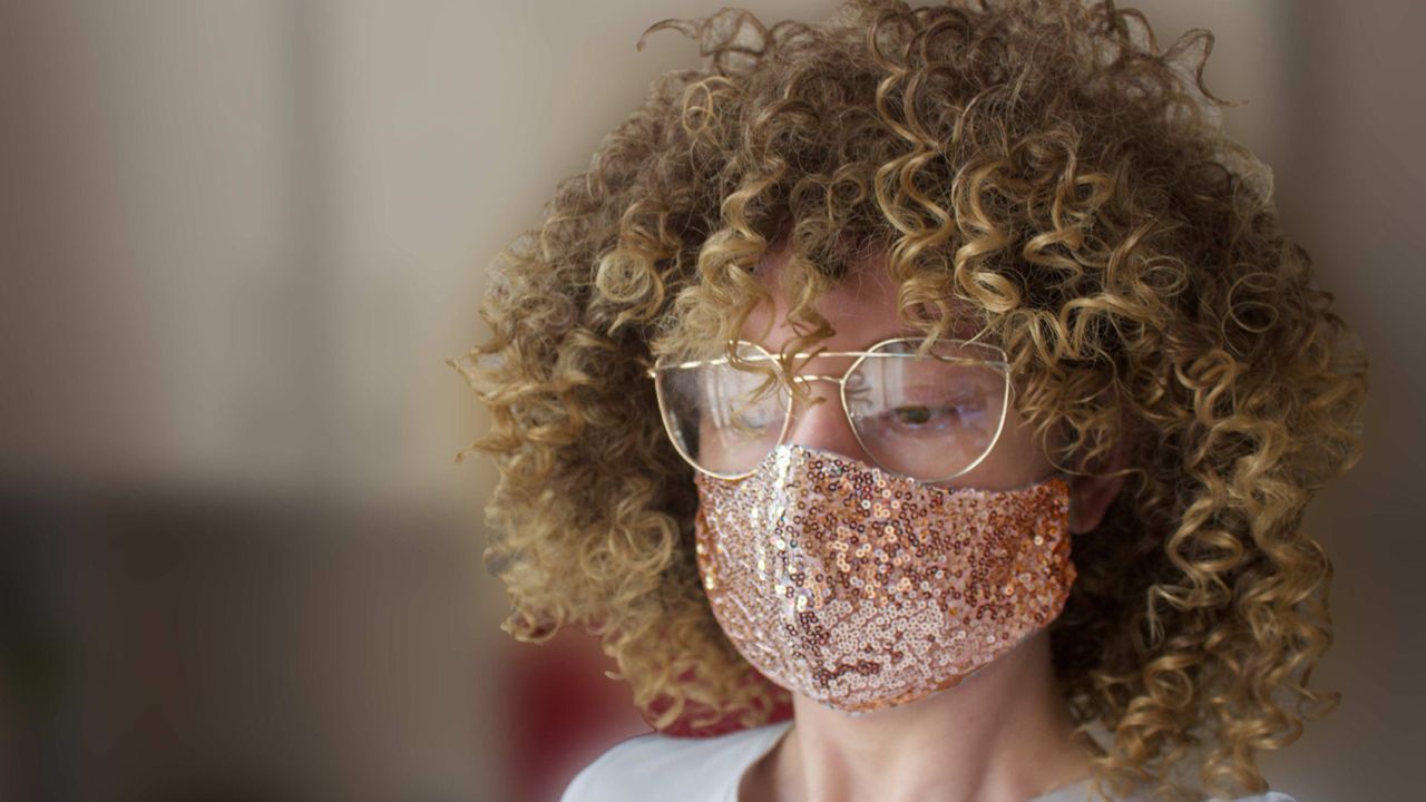 Washable Face Mask Rose Gold Sequin