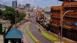 A view of deserted streets as part of coronavirus measures in Kampala, Uganda on April 3, 2020. 