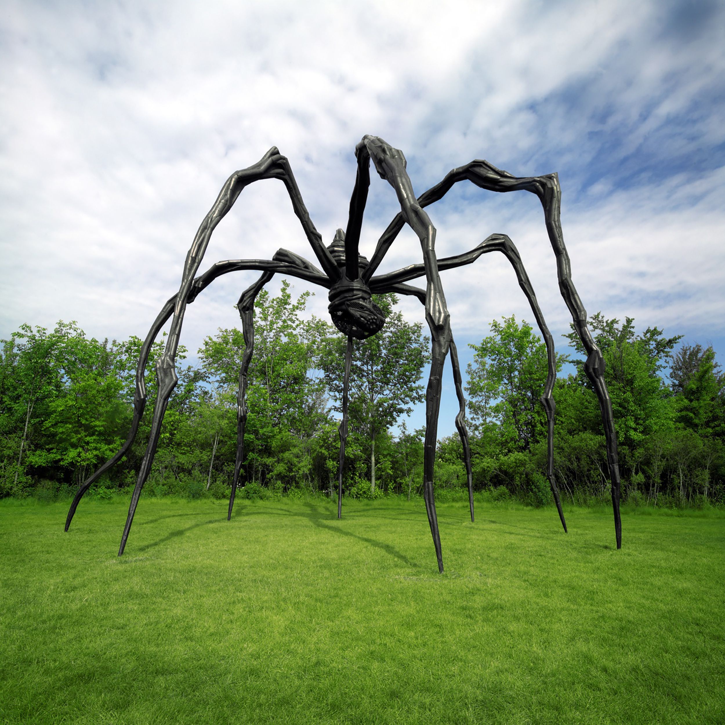 Artist Louise Bourgeois W. Marble Piece Titled Sleep, Ii at the