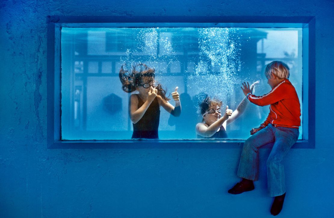Children play in one of the camp's so-called "human aquariums." 