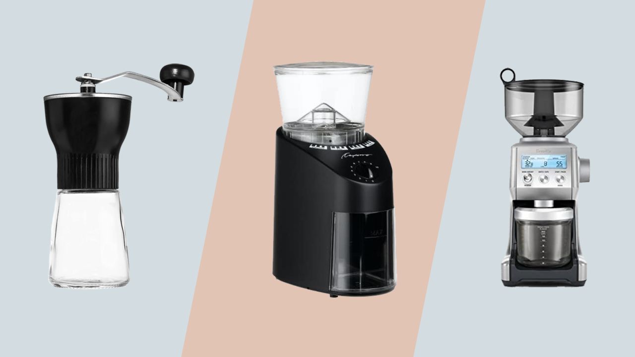 Kona Manual Grinder, Capresso Infinity Burr Grinder, Breville Smart Grinder Pro