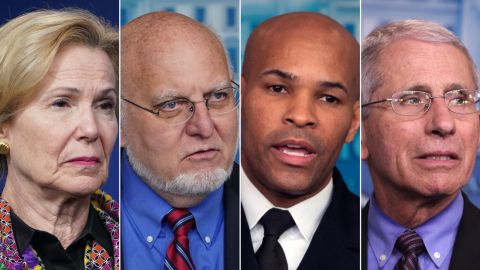 Deborah Birx Robert Redfield Jerome Adams Anthony Fauci SPLIT