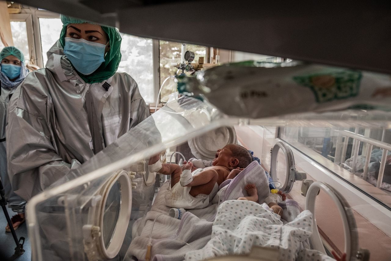 Nurses attend to newborn babies at a hospital in Kabul, Afghanistan, on Wednesday, May 13. The newborns were rescued a day earlier after <a href="https://www.nytimes.com/2020/05/13/world/asia/afghanistan-maternity-ward-attack.html" target="_blank" target="_blank">gunmen attacked a maternity clinic in the city</a> and killed many of their mothers.