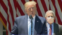 President Trump speaks in the Rose Garden on May 15 in Washington. 