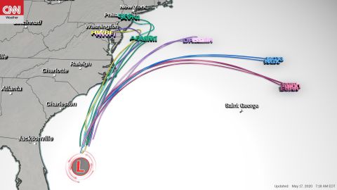 Radar shows the possible paths of the storm.