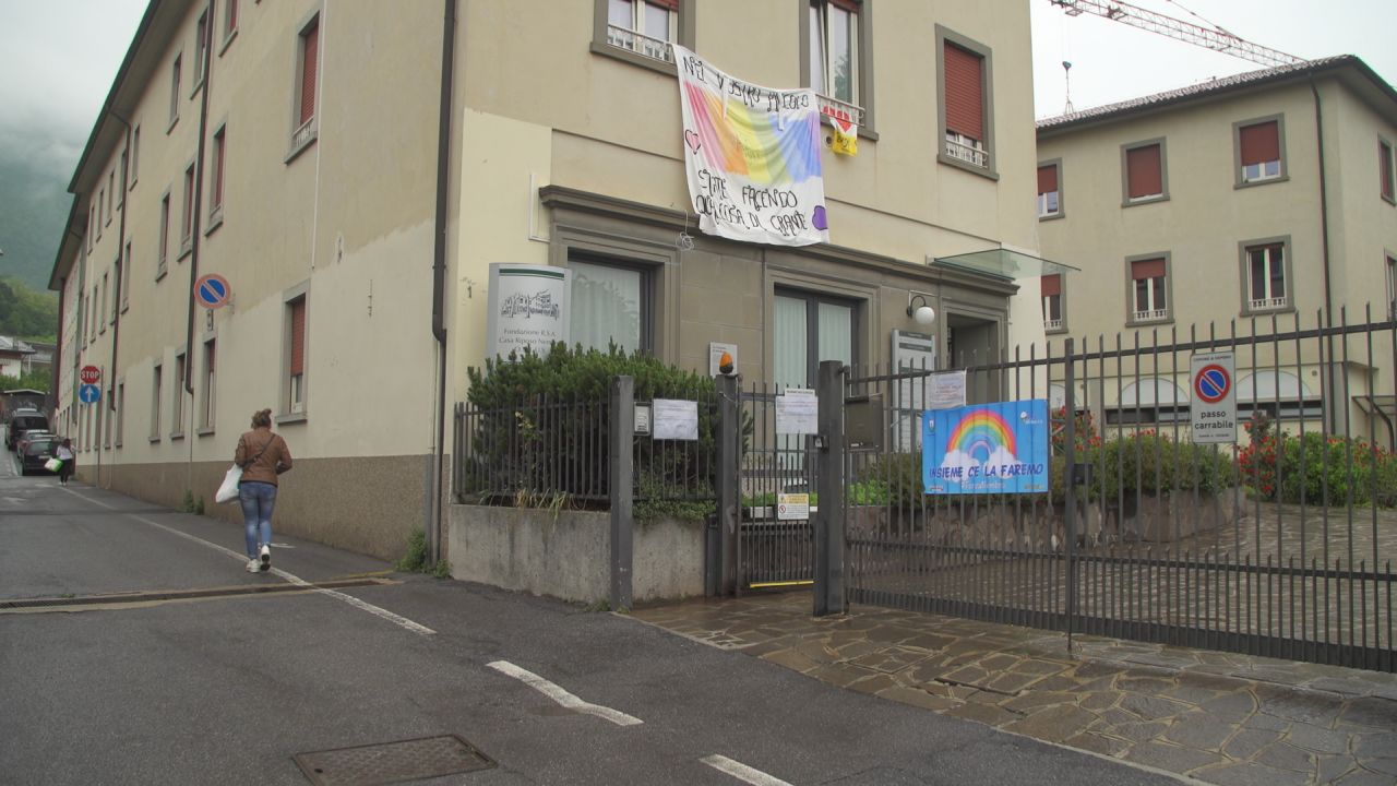 Nembro's main nursing home, where in the space of just a few weeks many of its residents succumbed to the virus. 