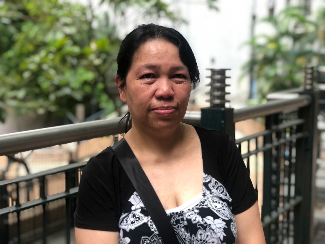 Maria Cristina Y Baolos, domestic worker in Hong Kong.