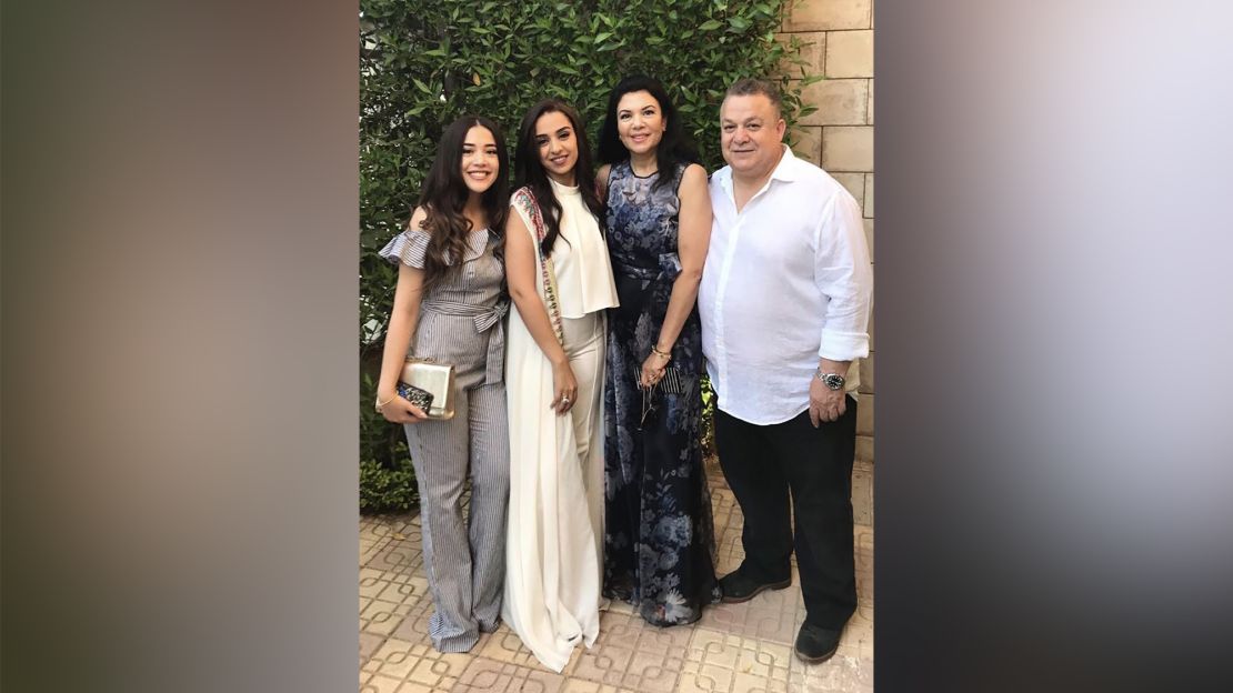 Alsharif, at left, with her sister Sara, and parents Gihan and Aly, at celebrations for Eid al-Fitr last year.