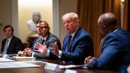 U.S. President Donald Trump speaks during a meeting in the Cabinet Room of the White House May 18, 2020 in Washington, DC. President Trump held a meeting to discuss Opportunity Zones. 