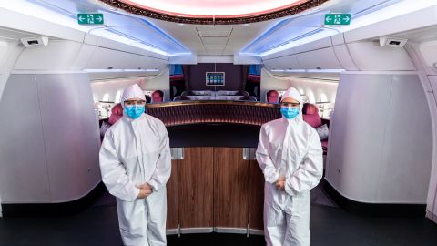 Qatar Airways has introduced PPE suits for its crew. 