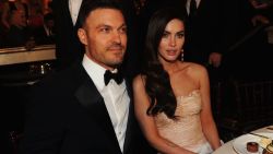 BEVERLY HILLS, CA - JANUARY 13:  Actor Brian Austin Green (L) and actress Megan Fox attend the 70th Annual Golden Globe Awards Cocktail Party held at The Beverly Hilton Hotel on January 13, 2013 in Beverly Hills, California.  (Photo by Kevin Winter/Getty Images)