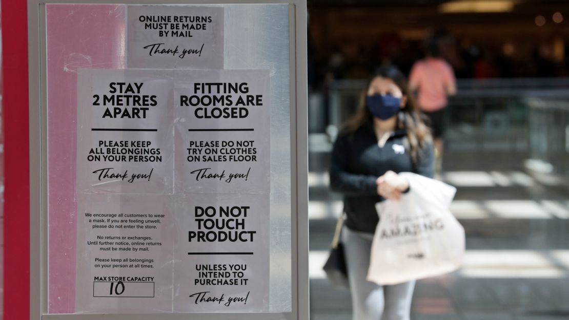 A woman shops during the coronavirus pandemic on May 13 in Strongsville, Ohio.