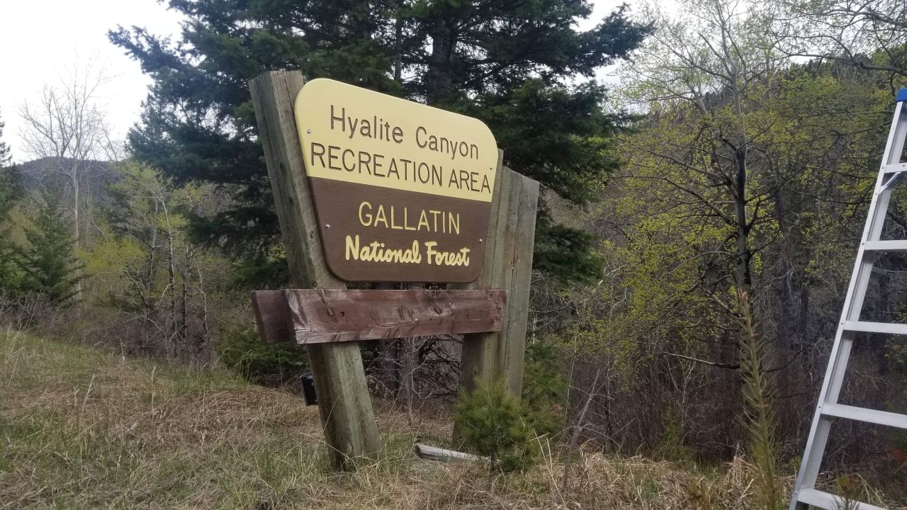 Liz Johnson took it upon herself to restore the sign to Hyalite Canyon in Montana's Gallatin National Forest.