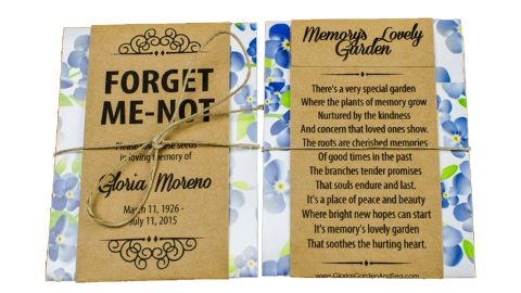 Forget-Me-Not Personalized Memorial Seed Packets