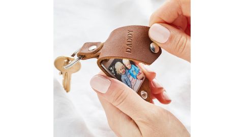 Personalized Photo Key Ring in Leather Case