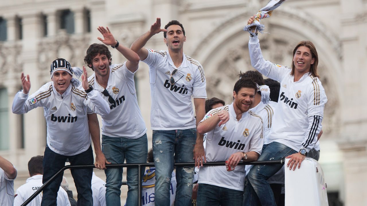 Real Madrid celebrate winning La Liga in 2012.