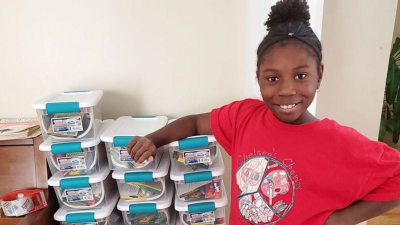 10-year-old Maine twins gather and donate boxes of art supplies to