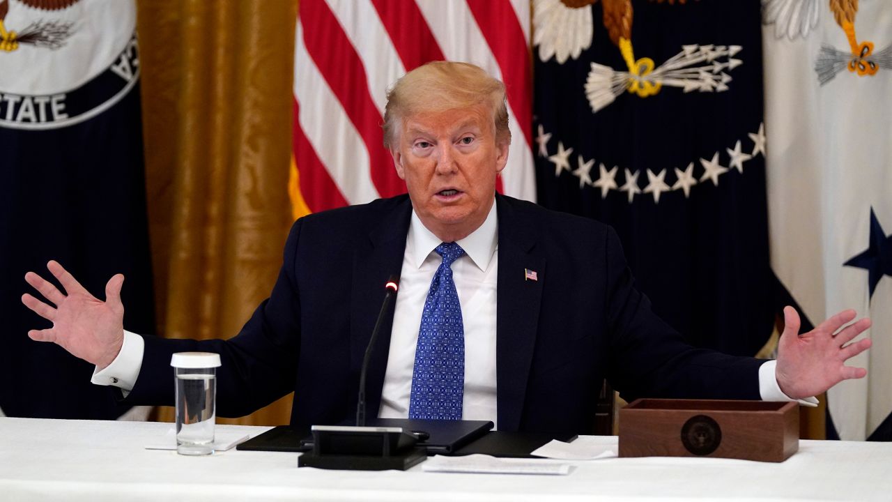 President Donald Trump speaks during a Cabinet Meeting in the East Room of the White House, Tuesday, May 19, 2020, in Washington. (AP Photo/Evan Vucci)