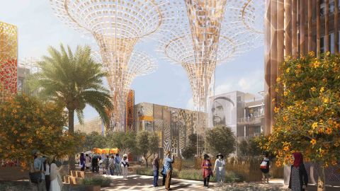An artist's rendering of the Dubai Expo 2020 site.
