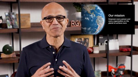 Microsoft CEO Satya Nadella during the first virtual presentation for Build 2020