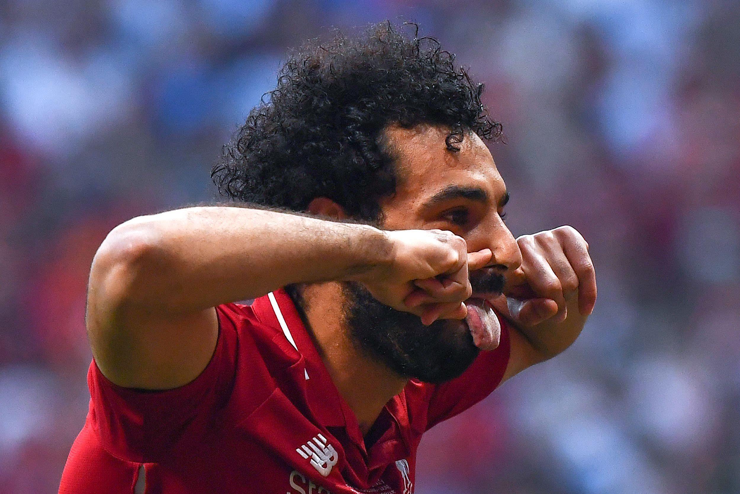 Mohamed Salah gestures during a past incident